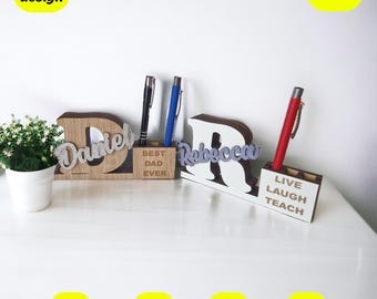 A-Z Buchstaben Stiftständer Designs Bundle, Dateien für Laser, Laserschnittdateien, Geschenk Laserdatei, Laser svg, Glowforge-Dateien, xtool-Dateien