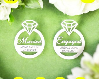 Getrouwde en verloofde ringornamenten ontwerpen voor lasergesneden, digitale bestanden, cdr, dxf, ai, svg, pdf