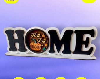 Interchangeable Home Sign Laser Cut File: Glowforge SVG, Hello Fall (Digital Download)