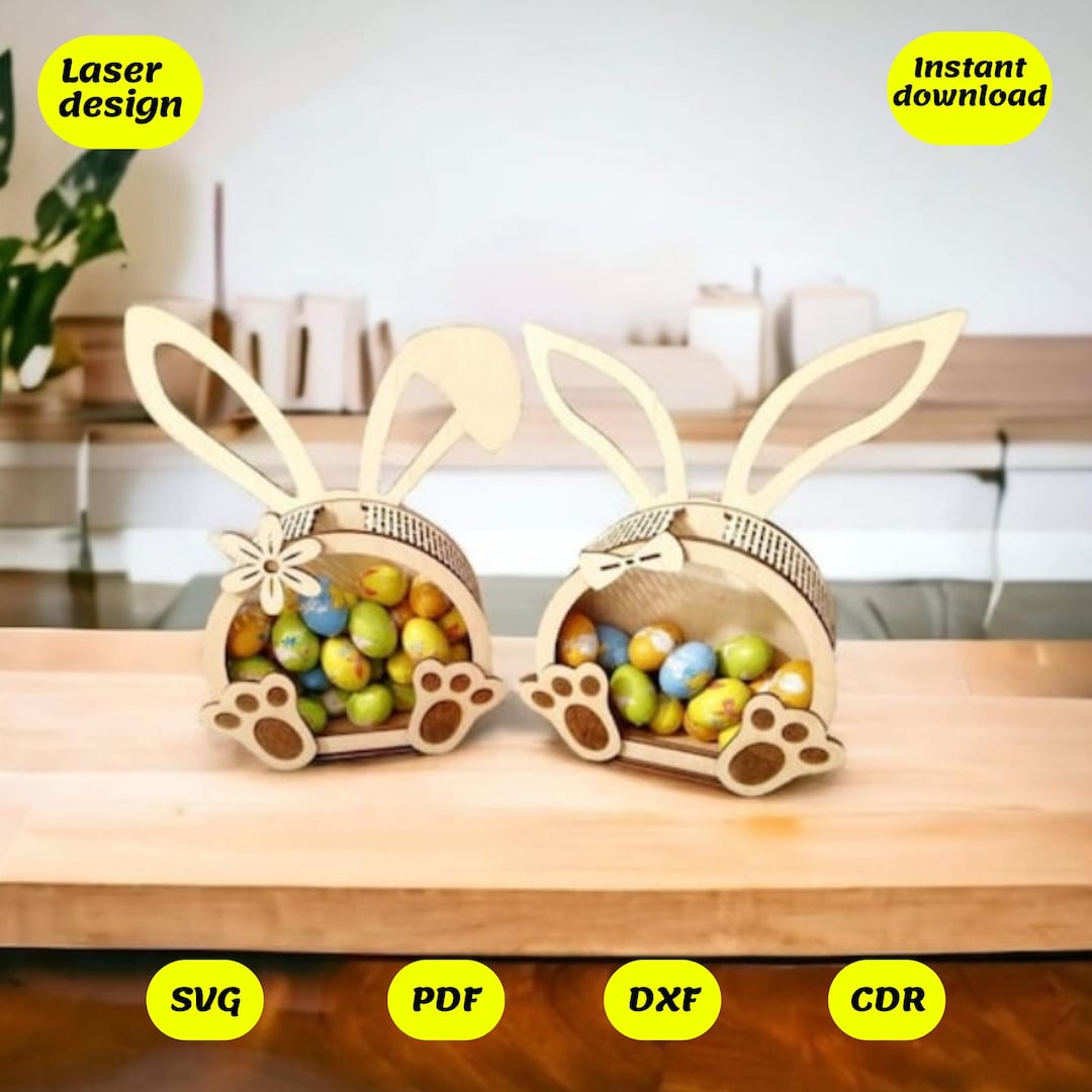 Easter Bunny Candy Box SVG: Laser Cut Files (digital Download) - Etsy