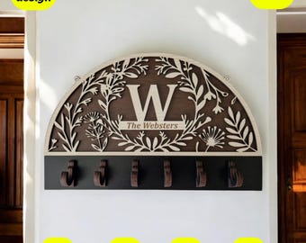 alphabet key holder svg | a-z laser cut file bundle for glowforge, xtool, cnc | svg dxf cdr pdf
