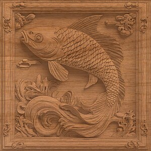 3D Laser Engrave Fish PNG, 3D Illusion, Laser Ready , Laser Burn File ...