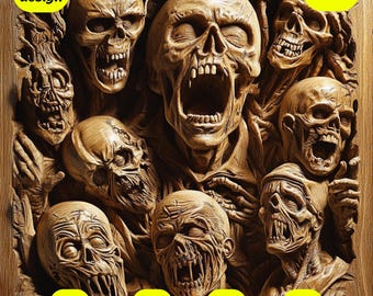 3D laser engrave zombies PNG, 3D Illusion, Laser Ready , laser file, glowforge file, file for engrave, xtool files