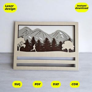 Appendino per medaglia da corridore in formato SVG / file tagliato al laser per glowforge, xtool, cnc / download del PDF in formato SVG DXF