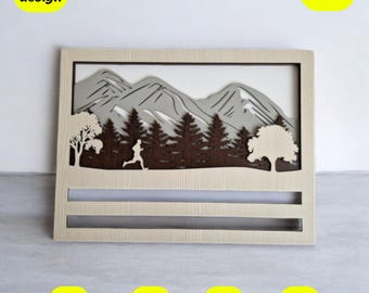 Runner medal hanger svg | laser cut file for glowforge, xtool, cnc | svg dxf pdf download