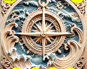 3D laser engrave compass PNG, 3D Illusion, Laser Ready , laser file, glowforge file, file for engrave, xtool files