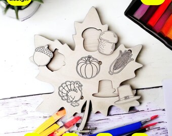 Thanksgiving puzzle design for laser cut, cnc, digital files, cdr, dxf, ai, svg,pdf