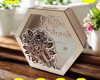Tattoo funds design for laser cut, digital files,cdr, dxf, ai, svg,pdf