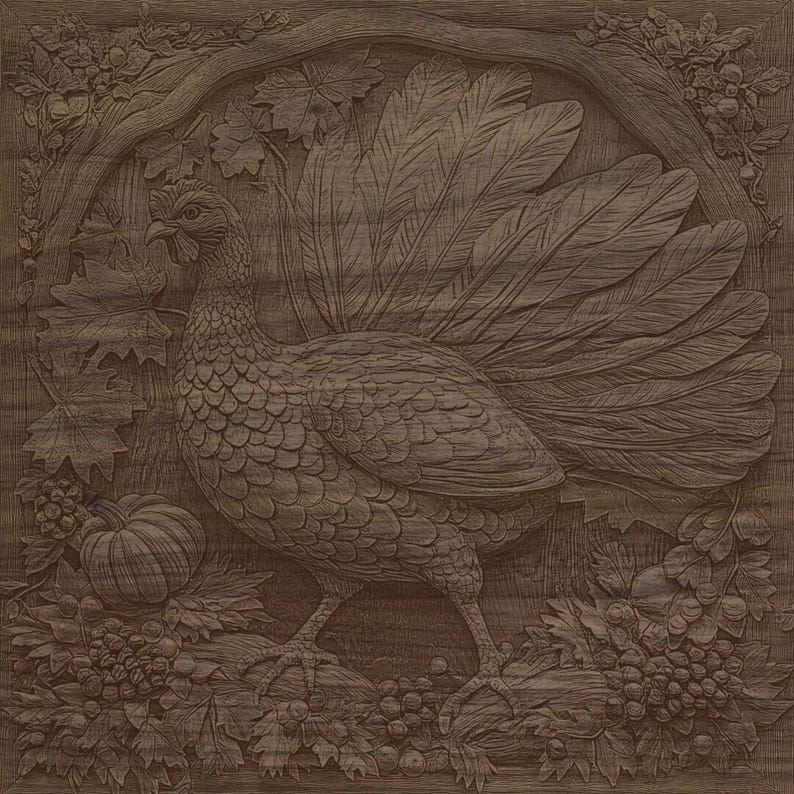 3D Effect Turkey Laser Engrave File, Glowforge Xtool (png, Svg, Jpg ...