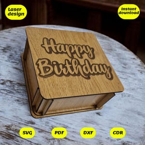 Caixa de quebra-cabeça trancada svg | caixa de presente com arquivos cortados a laser | glowforge, xtool, cnc, dxf, svg, pdf | ideia de presente segura