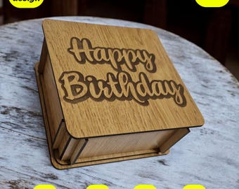 Verschlossene Puzzle Geschenkbox SVG: Laser Cut Dateien (Digitaler Download)