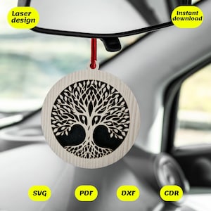 Désodorisant arbre de vie svg | fichier découpé au laser pour glowforge, xtool, cnc | svg dxf cdr pdf