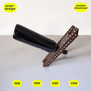 drijvende wijnfleshouder svg | lasergesneden vijl voor glowforge, xtool, cnc | Svg dxf cdr pdf-download
