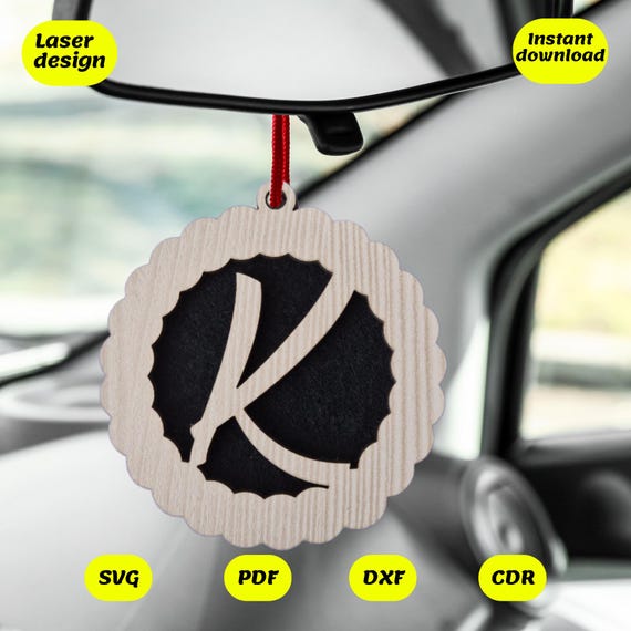 A-Z Air Freshener Laser Cut File, CNC, Glowforge, Xtool (svg, dxf, cdr, pdf)
