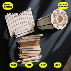 Stick jeu de cartes svg | Lime découpée au laser avec boîte pour glowforge, xtool, cnc | téléchargement svg dxf cdr ai pdf
