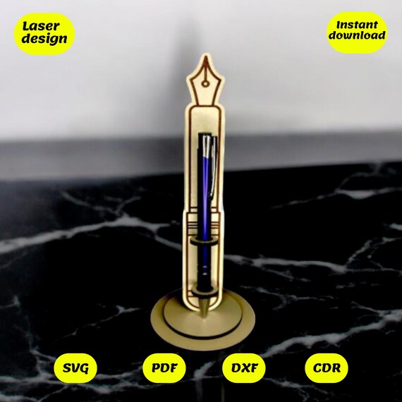 Pen stand design for laser cut, digital files, cdr, dxf, ai, svg,pdf