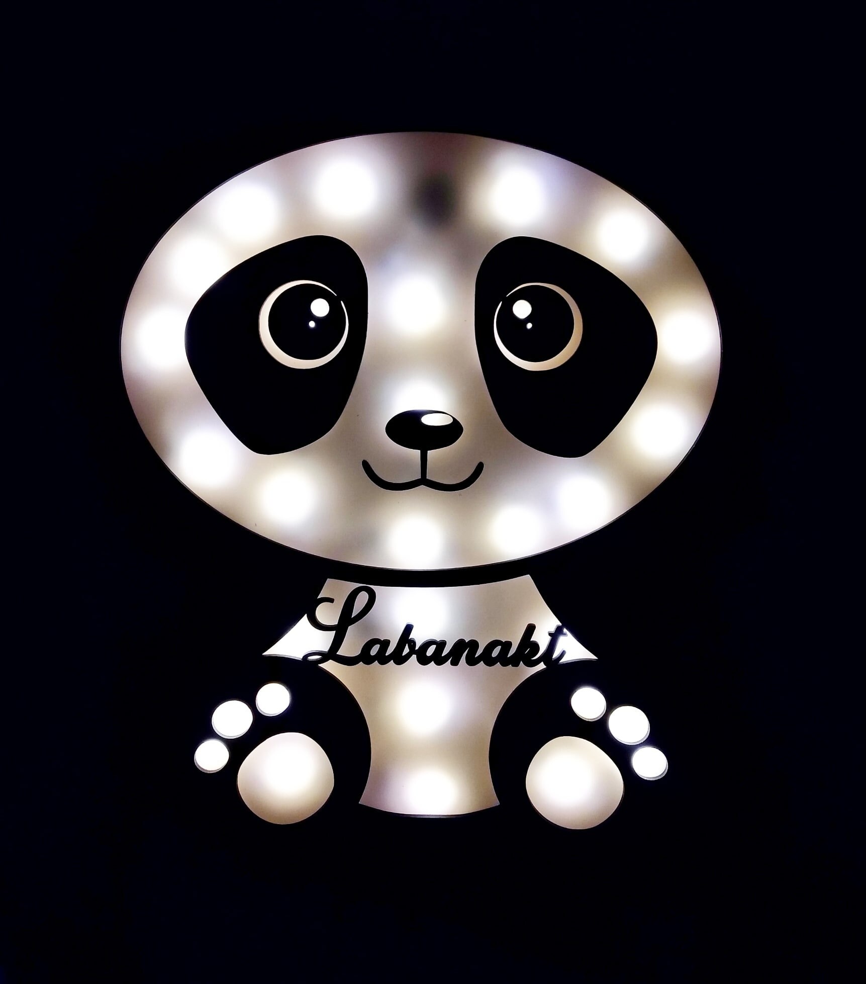 Panda Shape Lamp Design for Laser Cut, Cnc, Digital Files, Cdr, Dxf, Ai ...