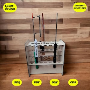 Winter fishing rods stand design for laser cut, cnc, digital files, cdr, dxf, ai, svg,pdf