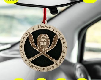 Hockey Lufterfrischer Laser Cut Datei (svg, dxf, cdr, pdf)