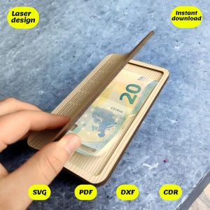 Money gift card svg | laser cut file for glowforge, xtool, cnc | svg dxf pdf download