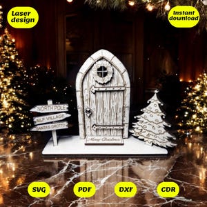 xmas village svg | christmas decoration laser cut file for glowforge, cnc | svg dxf ai cdr pdf