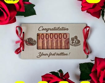 Geldgeschenk Karte | 1.Million Laserschnittdatei für glowforge, xtool, cnc | svg dxf cdr pdf herunterladen