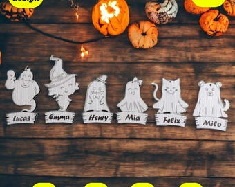 Geisterfamilie Laser Cut Datei: SVG Ornament Design (Digitaler Download)
