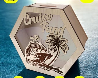 Cruise Fund Design für Lasercut, Laserdateien, Laserschnittbank, Glowforge-Dateien, Xtool-Dateien, Laserdesigns