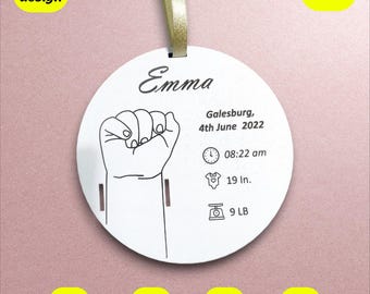 Baby Geburt Schleife Andenken Laser Cut Datei (SVG, DXF, PDF)