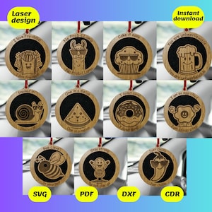 positives Wortspiel Lufterfrischer SVG-Set | Auto Lufterfrischer Laser cut Dateien für glowforge, xtool, cnc | svg dxf cdr pdf