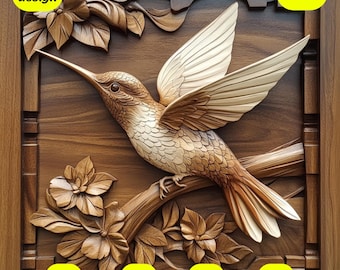 3D laser engrave hummingbird PNG, 3D Illusion, Laser Ready , laser burn file, glowforge file, file for engrave, xtool files