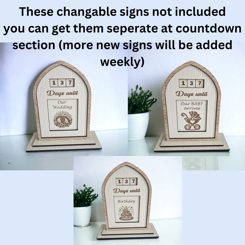 Days Until Countdown Sign Design With Changeable Parts for Laser Cut ...