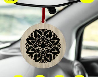 Luftfräschare Mandala laserfil, svg-klippfil, laserdesign, cnc-filer, glowforge-filer, xtool-filer, laserfiler-hängare
