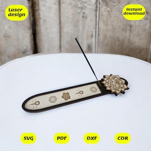 Lotus wierookhouder laserbestand, laserontwerp, svg-bestanden, lasergesneden bestanden, glowforge-bestanden, xtool-bestanden, bestanden voor laser