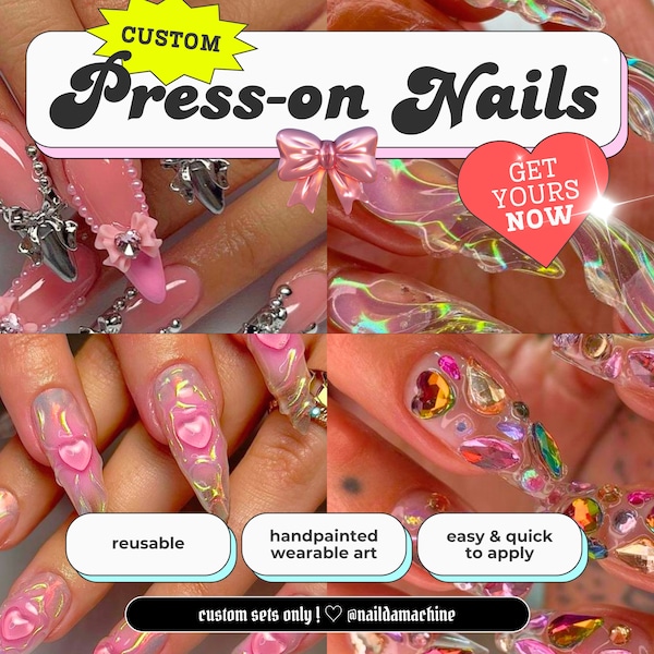 Faux Ongles Réutilisables Press On Nails Gel Y2k Chrome Amande Court Nails Kpop Cute Bling Gift