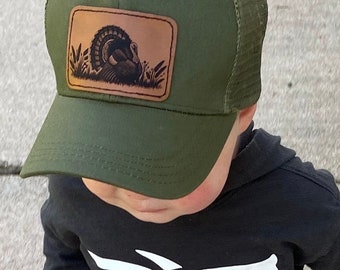Leather patch turkey hat