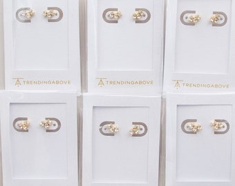 Bulk Discount- Bridesmaid Gold Minimal Studs, Everyday Studs, Simple Earrings Studs, Gifts for Bridesmaids, Bundle, jewelry set