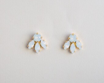 Bridesmaid Earrings, Wedding Earrings White, White Shimmer Stone Earrings, Easter Basket Ideas