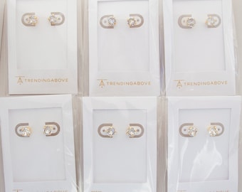 Bulk Discount Bridesmaid Cubic Zirconia Studs, Bundle Bridesmaid Earrings, Bridesmaid Gift