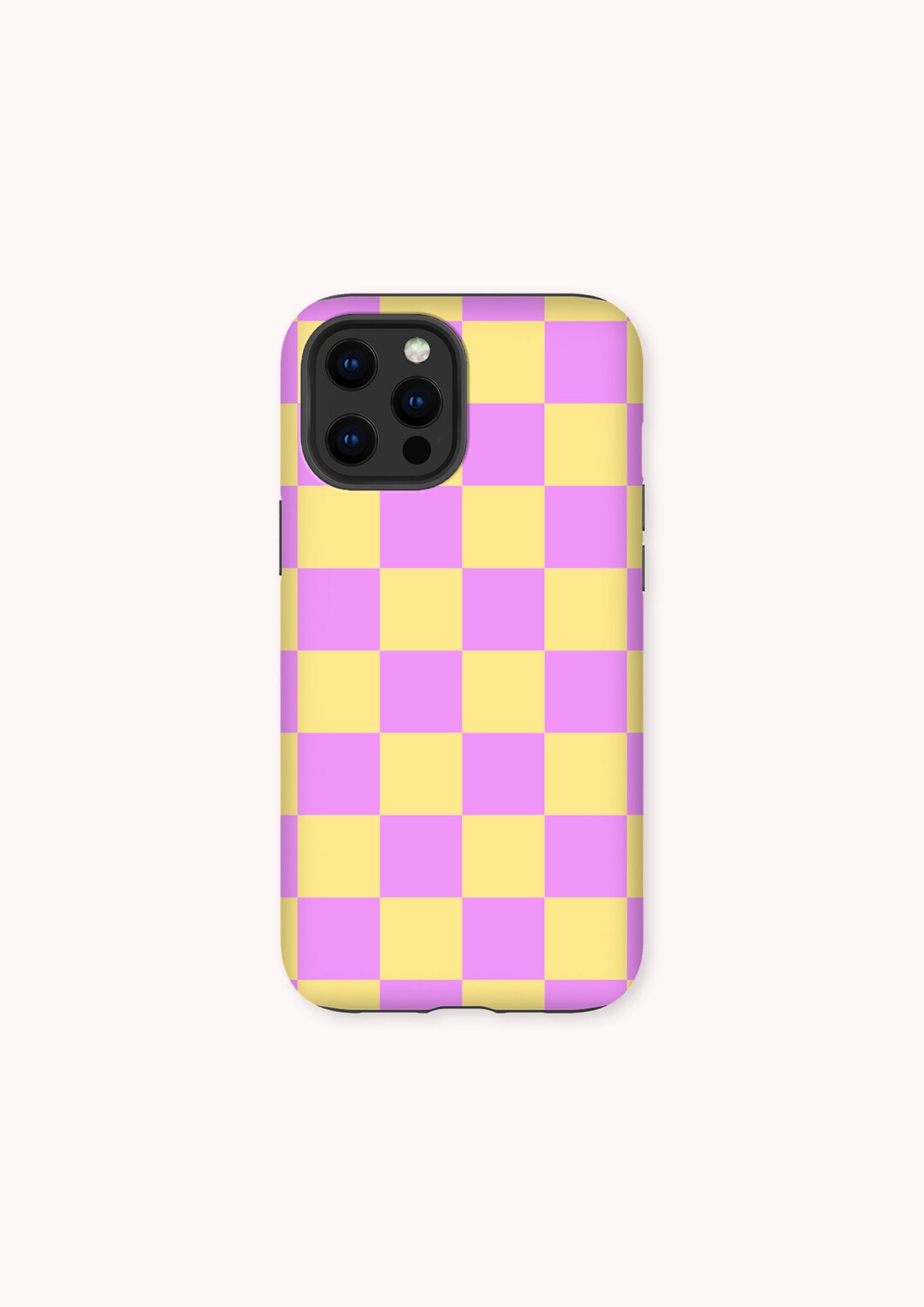 Pink Purple Checkered Phone Case for Iphone 14 13 12 11 Etsy UK