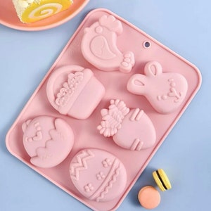 2PCS 3D Easter Egg Baking Mold 2 Sizes Easter Egg Silicone Mold