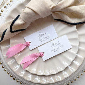 Personalised Wedding Place Names | Ribbon Place Names | Name Cards | Place Names | Place Settings | Wedding Place Settings | Place Cards