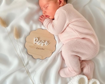 Annuncio di nascita / Targa con nome del bambino / Arrivo del bambino / Cartello per neonato / Cartello per neonato / Regalo per baby shower / Presentazione del bambino / Regalo per neonato / Accessorio per neonato