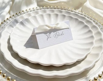 Segnaposto personalizzati per matrimoni / Cartellini segnaposto per matrimoni / Cartellini segnaposto con fiocco / Cartellini segnaposto a forma di tenda