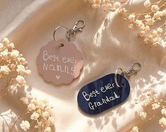 Portachiavi personalizzato con incisione a mano / Portachiavi personalizzato / Regalo personalizzato con calligrafia / Portachiavi con firma / Regalo personalizzato