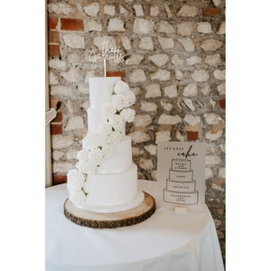 Personalised Cake Menu Sign | Acrylic Cake Menu Sign | Wedding Cake Menu | 3 Tier Cake Menu | 4 Tier Cake Menu