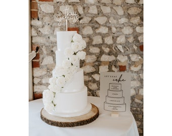 Personalised Cake Menu Sign | Acrylic Cake Menu Sign | Wedding Cake Menu | 3 Tier Cake Menu | 4 Tier Cake Menu