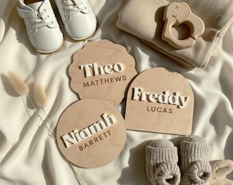 Annuncio di nascita / Targa con nome del bambino / Arrivo del bambino / Cartello per neonato / Cartello per neonato / Regalo per baby shower / Presentazione del bambino / Regalo per neonato / Accessorio per neonato