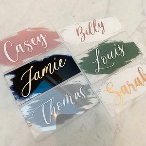 Personalised Wedding Place Names | Place Cards | Acrylic Place Names | Painted Acrylic Place Names | Place Names