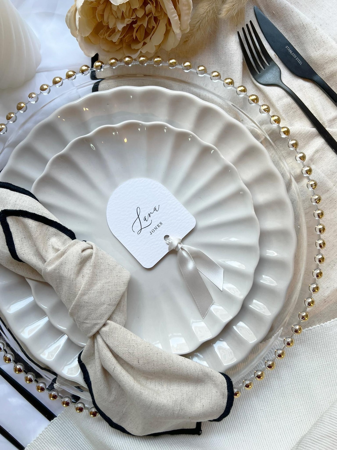 Personalised Wedding Place Names | Ribbon Place Names | Dome Arch Round ...